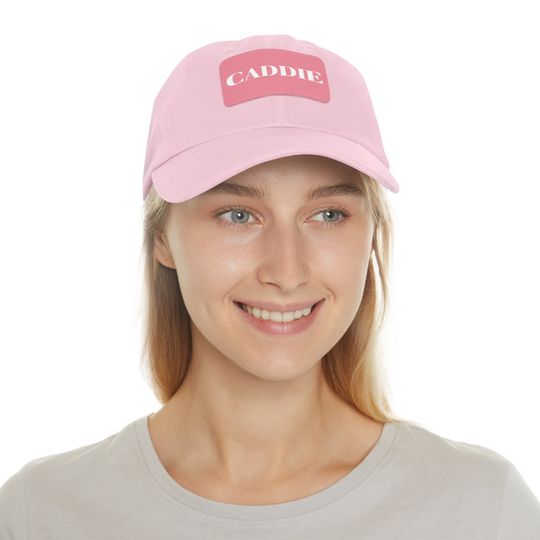 Caddie Cap, Dad Hat with Leather Patch - Dad Gift - Father's Day Gift