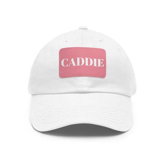 Caddie Cap, Dad Hat with Leather Patch - Dad Gift - Father's Day Gift