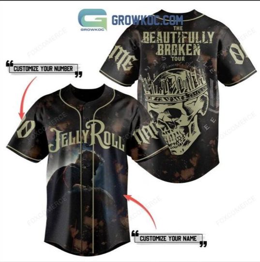 Jelly Roll The Beautifully Broken Tour Personalized Baseball Jersey