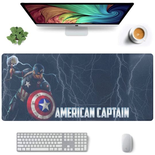Captain America Desk Mat Suitable for Gamers, Content Creators, and Others