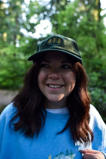 Pine Trees Embroidered Corduroy Hat in Multiple Colors