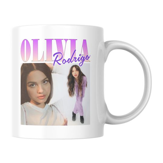 Olivia Rodrigo Collage Mug / 11oz Ceramic Handmade / Gift Coffee Cup
