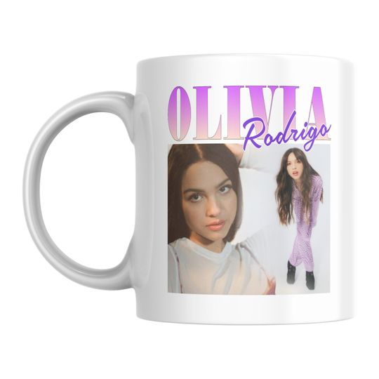 Olivia Rodrigo Collage Mug / 11oz Ceramic Handmade / Gift Coffee Cup