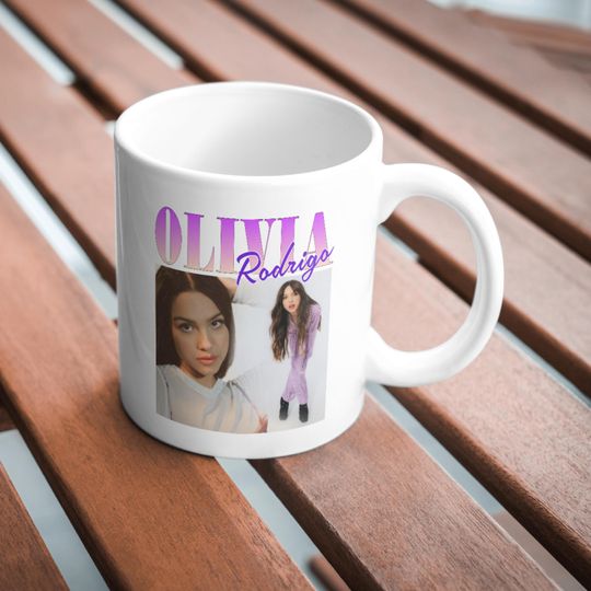 Olivia Rodrigo Collage Mug / 11oz Ceramic Handmade / Gift Coffee Cup