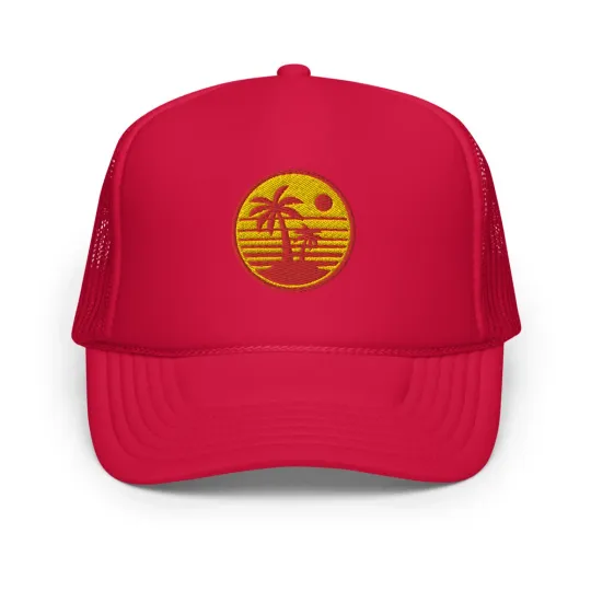 Foam trucker hat "Retro Palms"  Adjustable Larger Fit