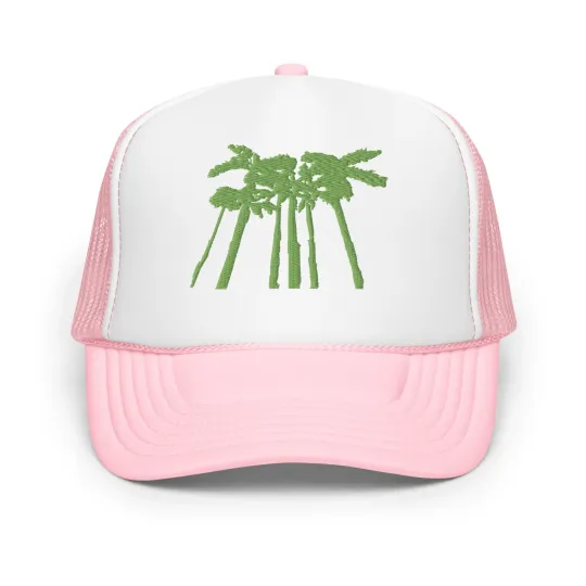 Palm Trees Embroidered Foam trucker hat
