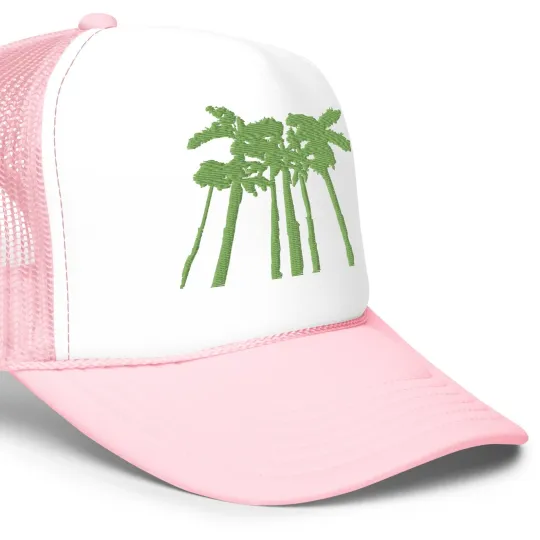 Palm Trees Embroidered Foam trucker hat