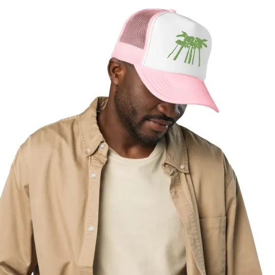 Palm Trees Embroidered Foam trucker hat
