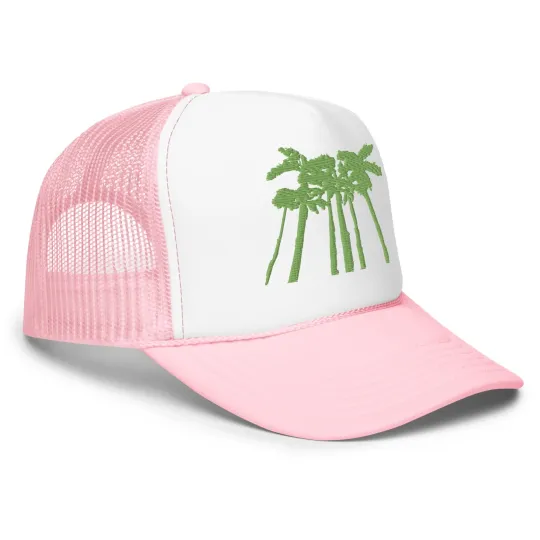 Palm Trees Embroidered Foam trucker hat