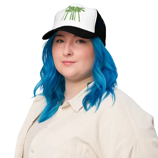 Palm Trees Embroidered Foam trucker hat