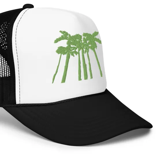 Palm Trees Embroidered Foam trucker hat