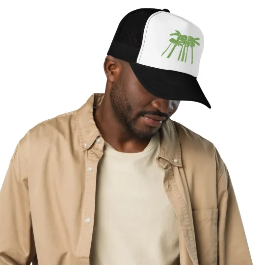 Palm Trees Embroidered Foam trucker hat