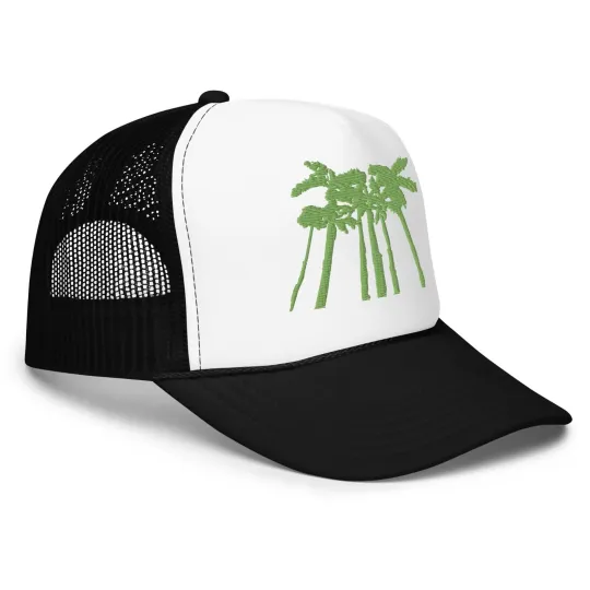 Palm Trees Embroidered Foam trucker hat