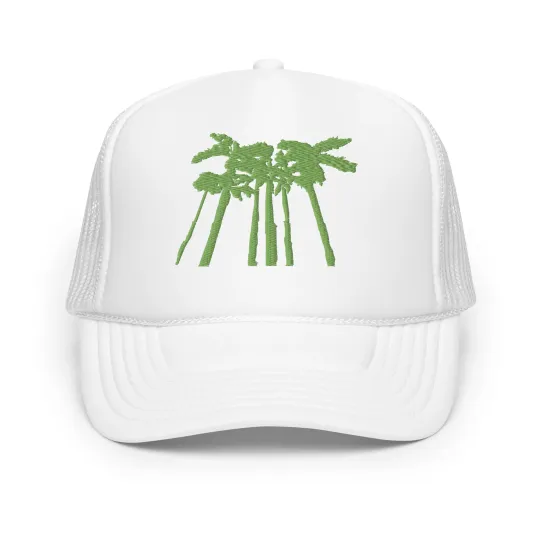 Palm Trees Embroidered Foam trucker hat