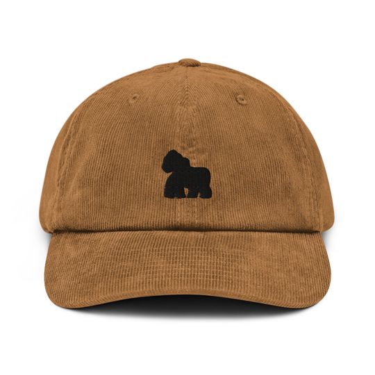 Gorilla Corduroy Hat, Embroidered Corduroy Dad Cap - Multiple Colors