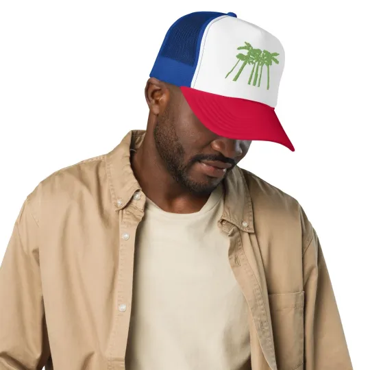 Palm Trees Embroidered Foam trucker hat