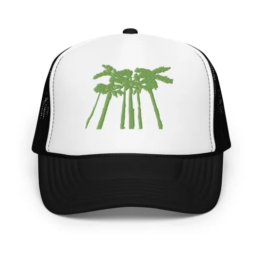 Palm Trees Embroidered Foam trucker hat