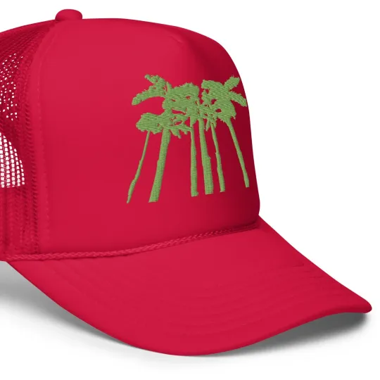 Palm Trees Embroidered Foam trucker hat