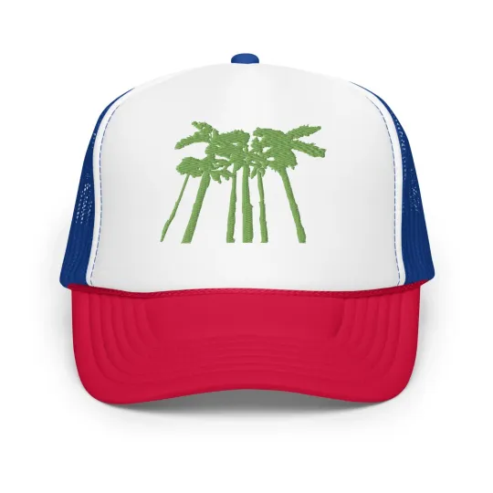 Palm Trees Embroidered Foam trucker hat