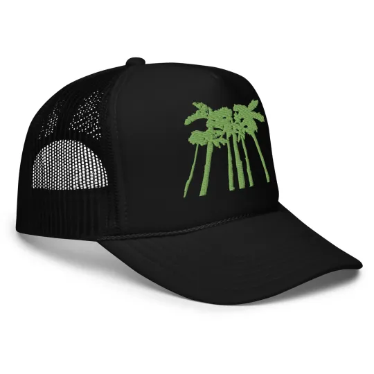 Palm Trees Embroidered Foam trucker hat