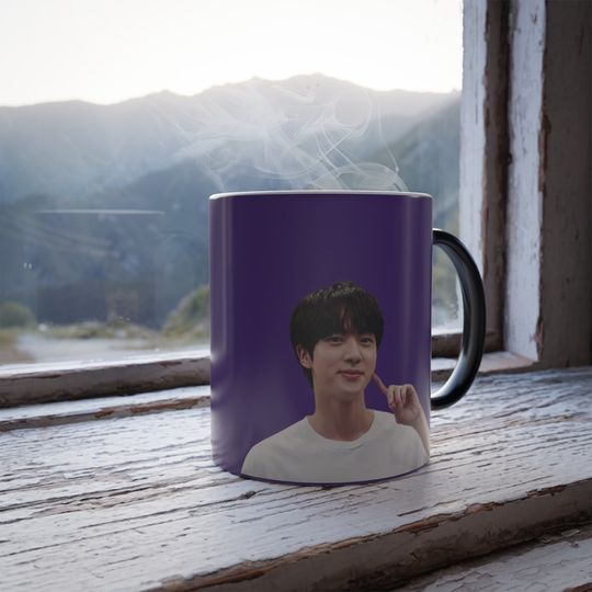 BTS Jin Color Changing Mug, 11oz, Hidden Image Coffee Cup