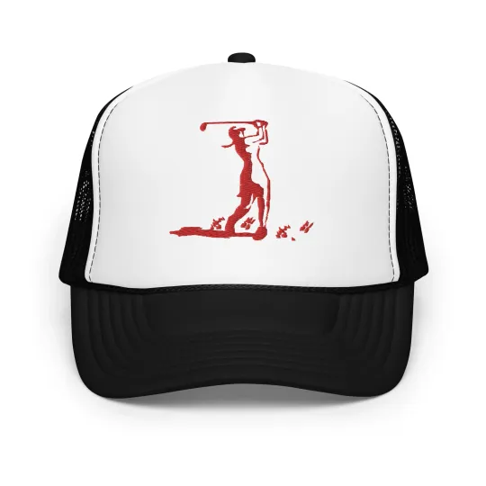 Lady Golfer Embroidered Foam trucker hat