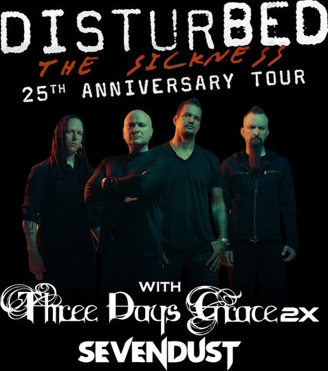 Unisex Tshirt Disturbed, the sickness 25TH Anniversary Tour 2025
