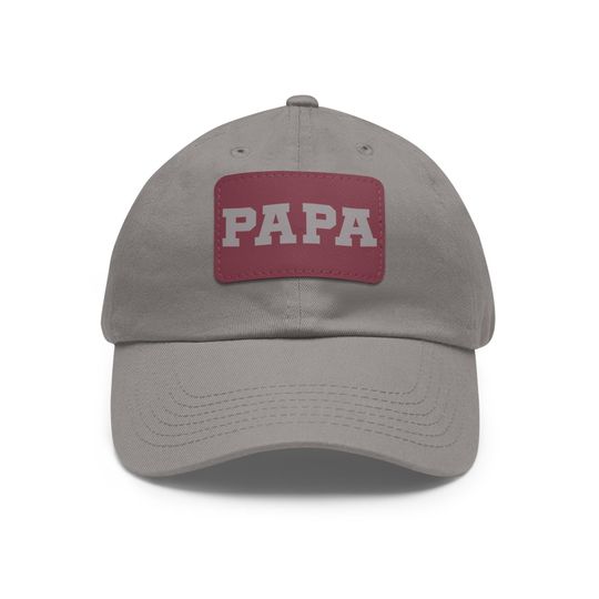 Papa Hat with Leather Patch, Fathers Day Gift, Unisex Hat, Hat Business Party Gift Hat