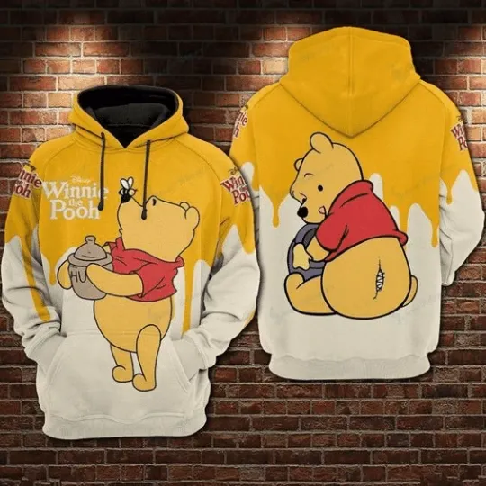 Lovely Pooh Bear Winnie The Pooh Mothers' Day Father's Day 3D HOODIE Best Price