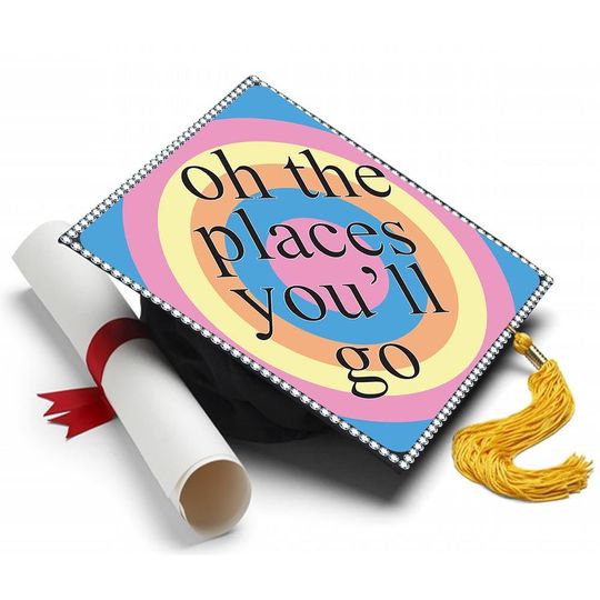 Grad Cap Topper Oh the Places, Graduation Cap Decorations