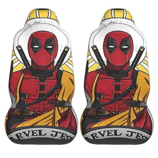 Funny Jesus Deadpool Car Seat Covers Front Seats