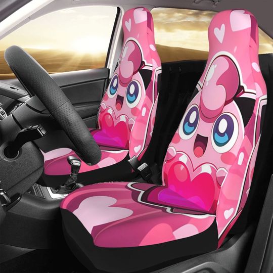 PKM Jigglypuff Cartoon Car Seat Covers Set for Front Seats