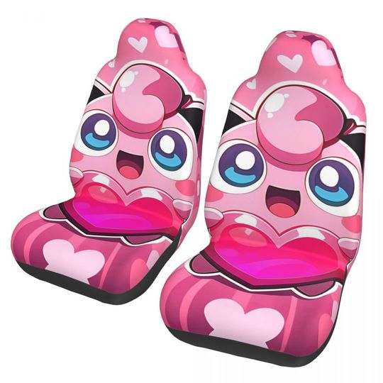 PKM Jigglypuff Cartoon Car Seat Covers Set for Front Seats