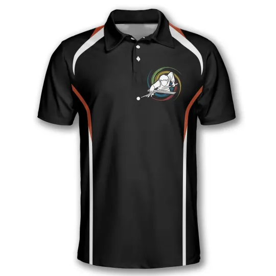 Customizable 8 Ball and Bowling Graphic Polo Shirts - Personalized Sportswear