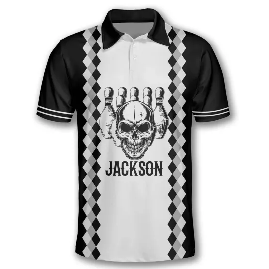 Customizable 8 Ball and Bowling Graphic Polo Shirts - Personalized Sportswear