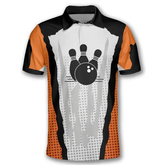 Customizable 8 Ball and Bowling Graphic Polo Shirts - Personalized Sportswear