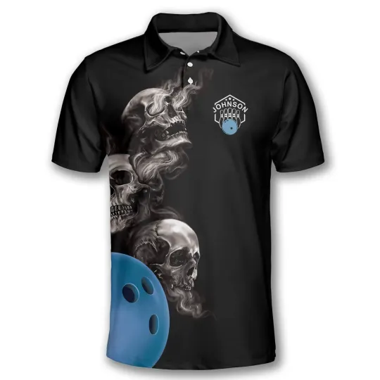 Customizable 8 Ball and Bowling Graphic Polo Shirts - Personalized Sportswear