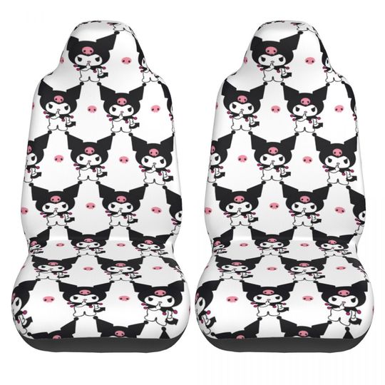 Kawaii Kuromi Car Seat Covers for Front Seats