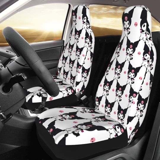 Kawaii Kuromi Car Seat Covers for Front Seats