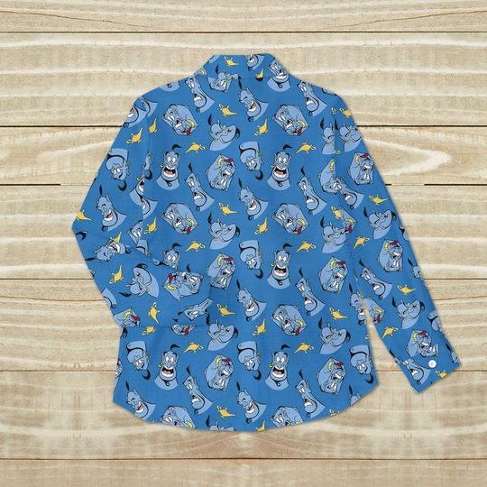 Aladdin Genie Button Blouse, Cartoon Summer Shirt
