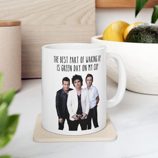 Green Day Coffee Mug, 90s, 2000s Music Appreciation Fan Gift, Nimrod, Dookie, American Idiot, Billy Joe Armstrong, Mike Dirnt, Tre Cool