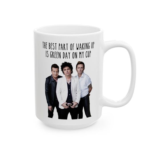 Green Day Coffee Mug, 90s, 2000s Music Appreciation Fan Gift, Nimrod, Dookie, American Idiot, Billy Joe Armstrong, Mike Dirnt, Tre Cool