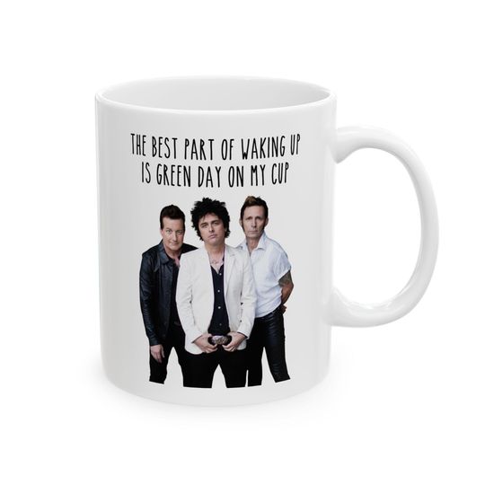Green Day Coffee Mug, 90s, 2000s Music Appreciation Fan Gift, Nimrod, Dookie, American Idiot, Billy Joe Armstrong, Mike Dirnt, Tre Cool