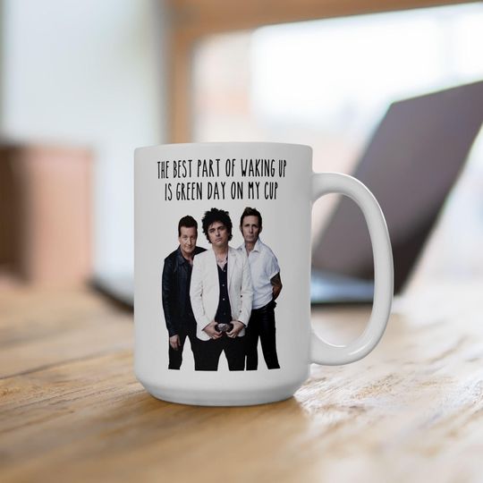 Green Day Coffee Mug, 90s, 2000s Music Appreciation Fan Gift, Nimrod, Dookie, American Idiot, Billy Joe Armstrong, Mike Dirnt, Tre Cool