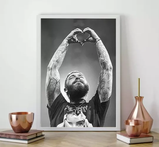 Post Malone Black and White Premium Matte Vertical Music Poster for Home Decor