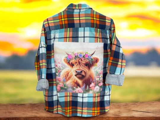 Highland Cow Flannel Shirt
