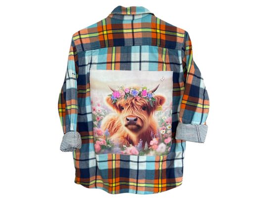 Highland Cow Flannel Shirt