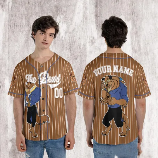 Personalized The Beast Beauty & The Beast Fathers Day Gift Baseball Jersey Shirt