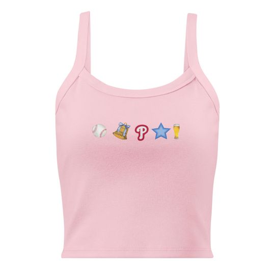 Women's Micro-Rib Spaghetti Strap Tank Top - PHILLY Ball