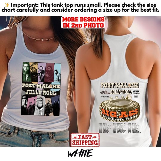 Vintage Post Malone Double Sided Tank Top - Posty 2025 Tour